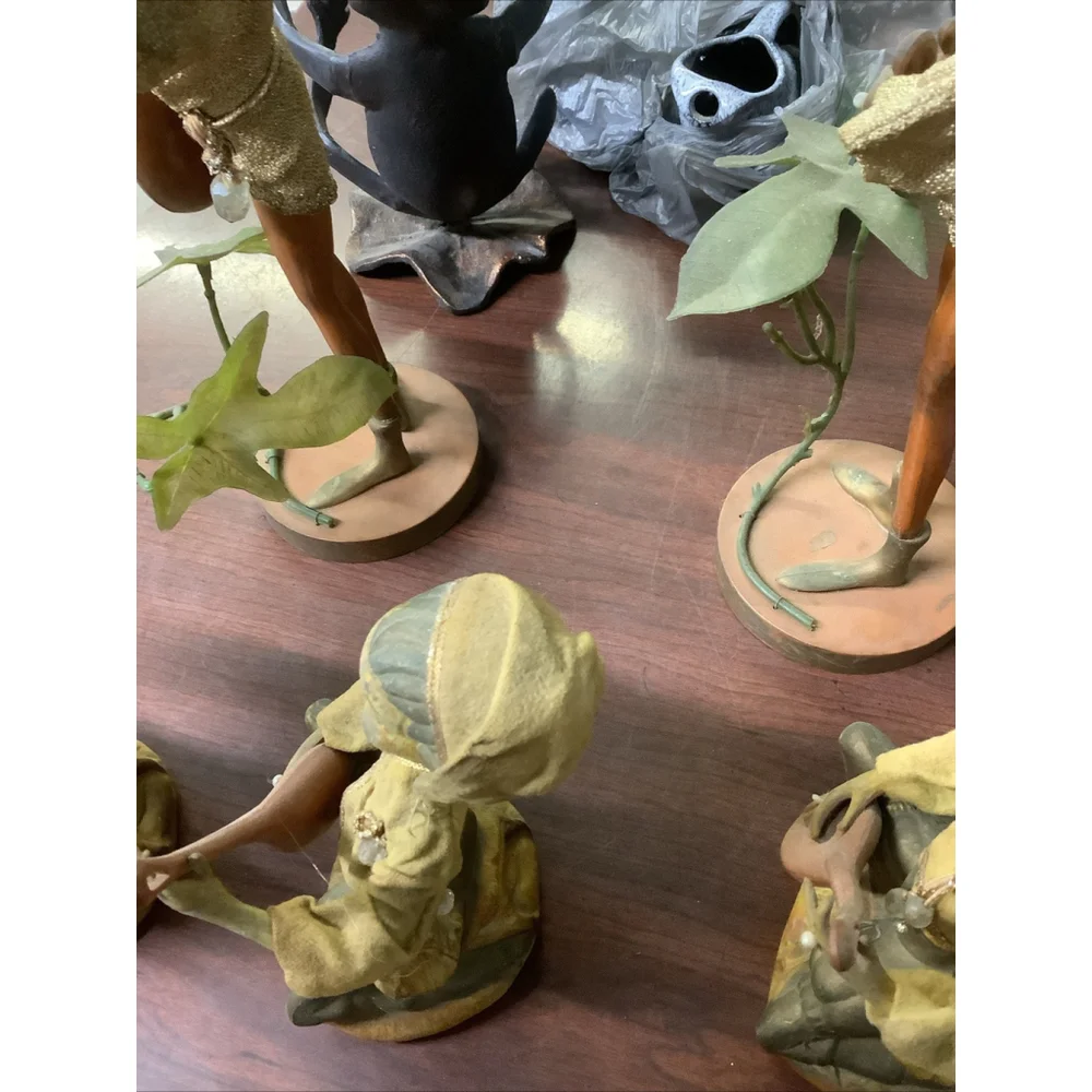 Vintage 1960's Tilso Pixie Elf Set of 5 Decorations Made in Hong Kong